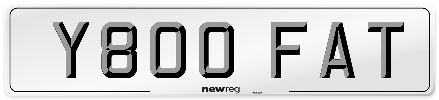 Y800 FAT Number Plate from New Reg